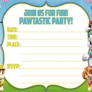 ¡Celebra con Paw Patrol! 30 Invitaciones de Cumpleaños Estilo Postal, Tamaño 16x10 cm, Diseño Vibrante y Personalizable. ¡Sorprende a tus Invitados co