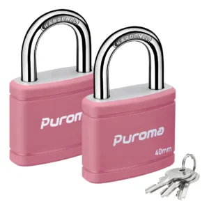 Candados de Seguridad Rosas (Paquete x 2) TRUPER 17409 - 40mm de Alta Resistencia, Cuerpo de Acero, Llaves Resistentes y Protección Contra Corrosión p