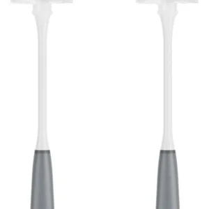 Cepillo para Polvo de Botella OXO Good Grips: Pack de 2 con Mango Largo Flexible en Gris - Limpieza Eficaz y Cómoda para el Hogar y la Oficina