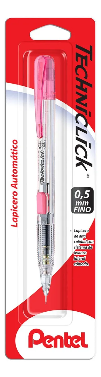 Lapicero Portaminas Pentel Techniclick PD105BP-P Rosa 0.5 mm: Precisión y Diseño Elegante para Escritura y Dibujo Detallados - ¡Calidad Japonesa!