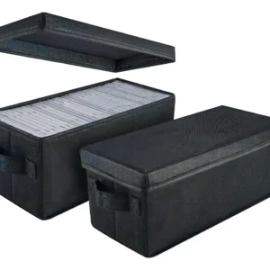 Organiza tu Colección: Cajas de Almacenamiento YG-EJSJ-02 para CD/DVD (Paquete de 2) - Tela Resistente, Apilable, con Asas - 13.3" x 5.9" x 5.3" - Ide