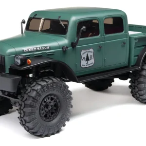 Axial SCX24 Dodge Power Wagon 40s - Camión RC a Escala 1/24 Verde: Experiencia Off-Road Detallada y Listo para la Aventura, Tracción 4x4, Suspensión R