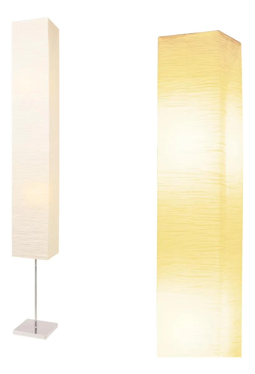 Lámpara de Pie Origami Lumina: Elegancia Japonesa con Base Cromada, Iluminación Ambiental para Sala y Recámara. Diseño Moderno y Duradero.