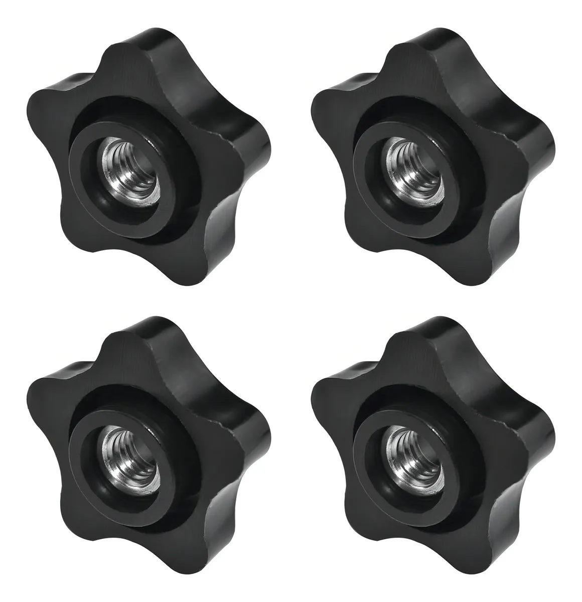 Perilla de Rosca Hembra en Nailon Negro con Forma de Estrella: Marca Genérica, Modelo 5 Tuerca - Agarre Superior, Durabilidad Extrema para Muebles y E
