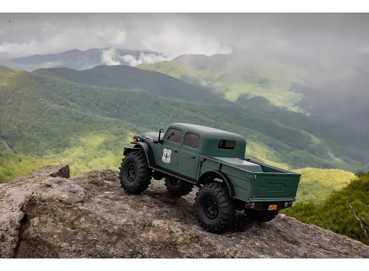 Axial SCX24 Dodge Power Wagon 40s - Camión RC a Escala 1/24 Verde: Experiencia Off-Road Detallada y Listo para la Aventura, Tracción 4x4, Suspensión R