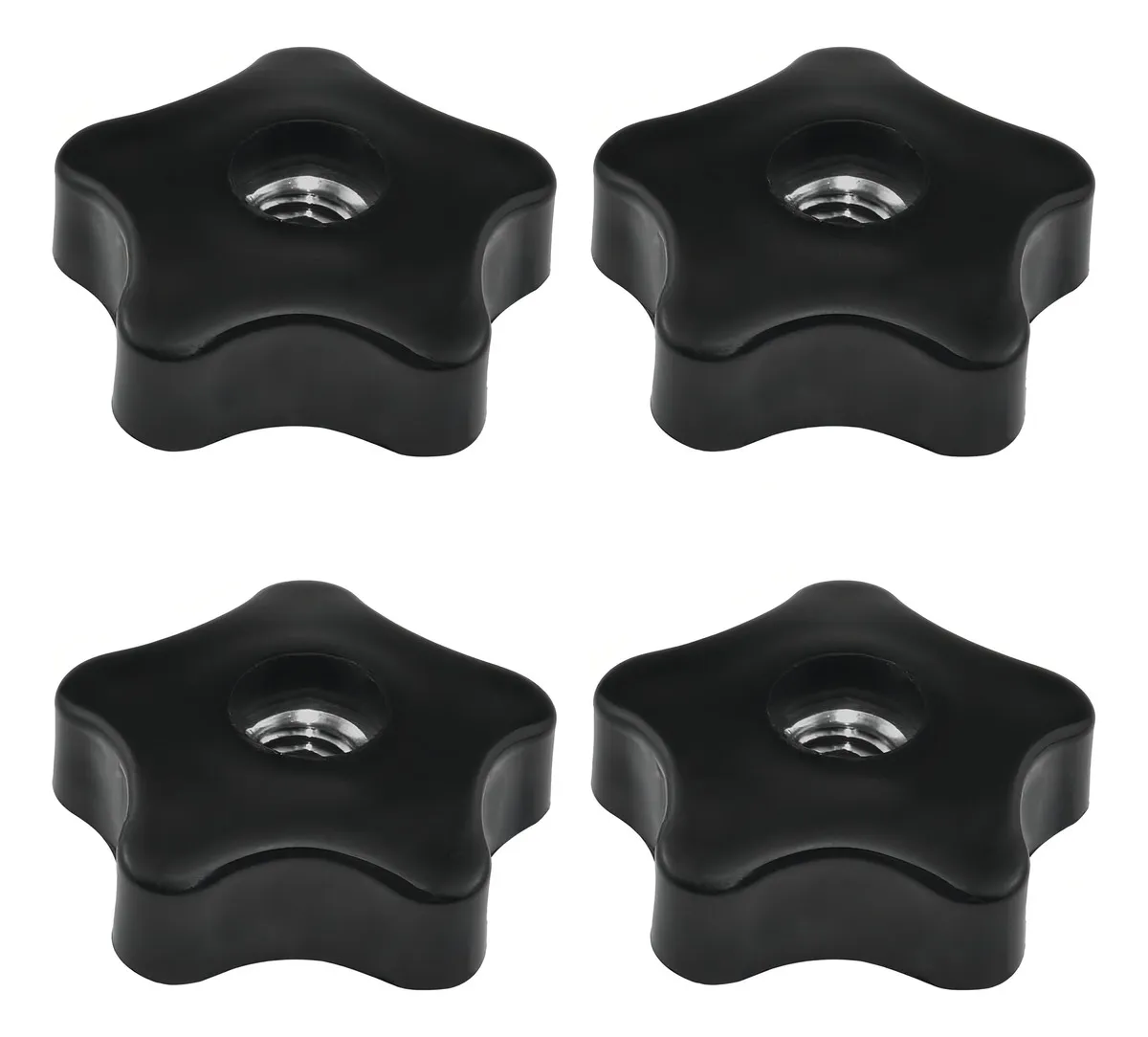 Perilla de Rosca Hembra en Nailon Negro con Forma de Estrella: Marca Genérica, Modelo 5 Tuerca - Agarre Superior, Durabilidad Extrema para Muebles y E