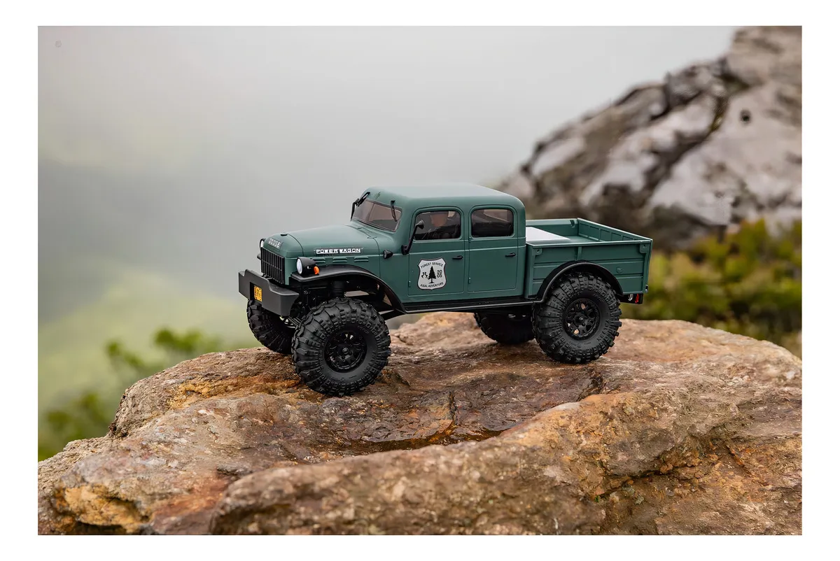 Axial SCX24 Dodge Power Wagon 40s - Camión RC a Escala 1/24 Verde: Experiencia Off-Road Detallada y Listo para la Aventura, Tracción 4x4, Suspensión R