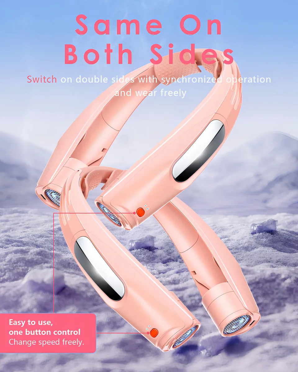 Ventilador Portátil de Cuello Manos Libres Recargable USB Marca Xtreme Mac, Modelo XMC-NeckFan, 3 Velocidades, Silencioso, Ideal para Clima Caluroso,