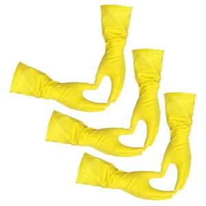 Guantes de Hule Amarillo FlexiClean® para Limpieza Doméstica y Cocina, Talla Mediana - Protección, Durabilidad y Agarre Superior para Tareas del Hogar
