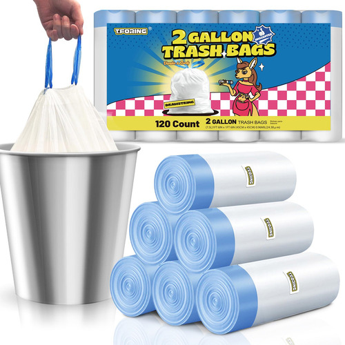 Bolsas de Basura Glad® de 2 Galones: 120 Unidades Sin Perfume - Resistencia Superior, Cierre Rápido y Protección contra Fugas para Cocina y Oficina