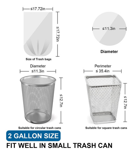 Bolsas de Basura Glad® de 2 Galones: 120 Unidades Sin Perfume - Resistencia Superior, Cierre Rápido y Protección contra Fugas para Cocina y Oficina