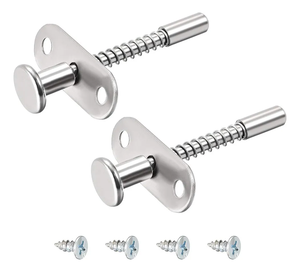 Pestillos de Émbolo con Resorte de Acero Inoxidable - Marca Genérica - Modelo A19032800UX0642 - 6mm de Diámetro, 60mm Longitud - Cierres Duraderos par