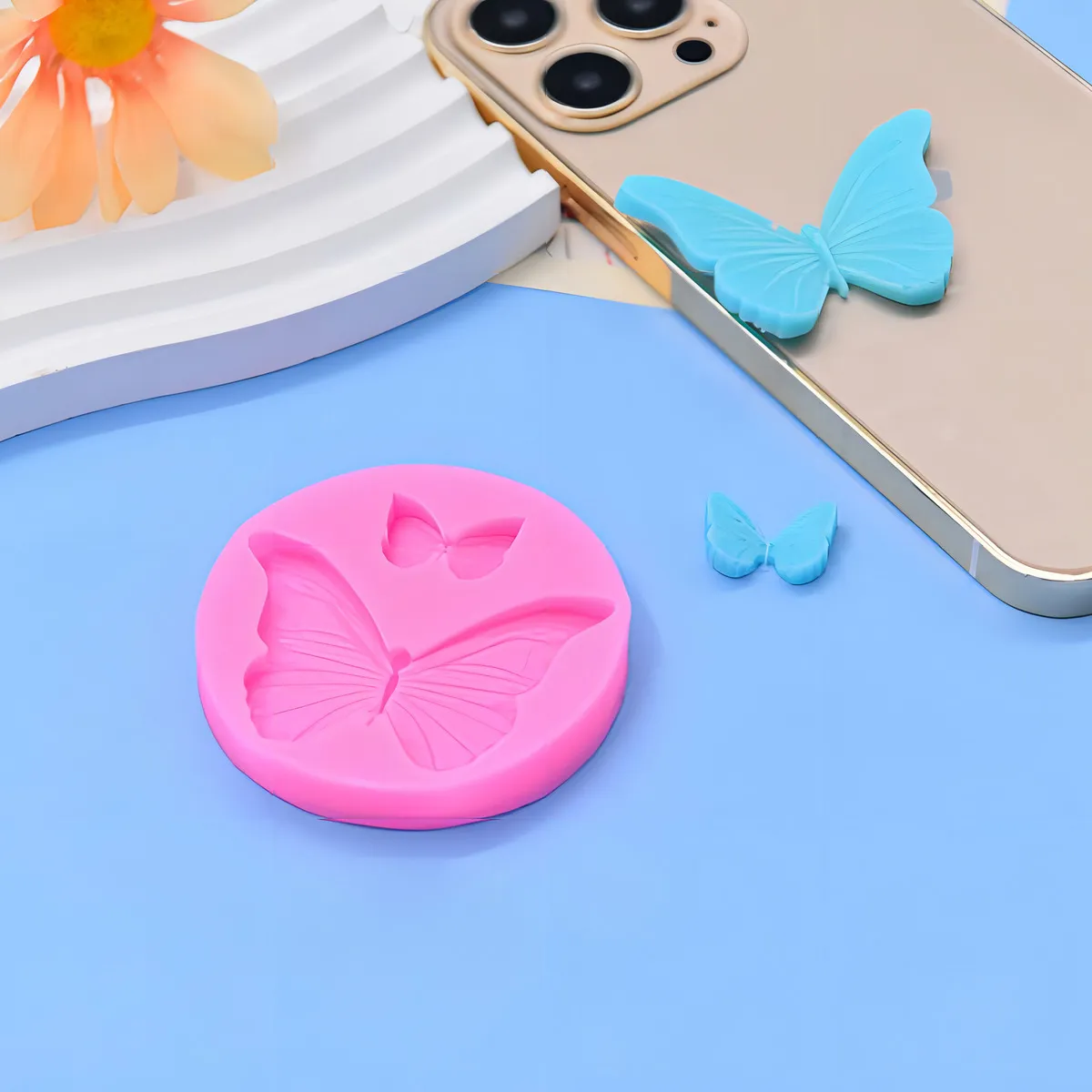Moldes de Silicona para Repostería: Diseño de Mariposas, Set x 4, Flexibles y Antiadherentes – Marca Repostera Feliz, Modelo Butterfly Delight – Crea