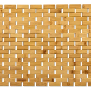 Tapete de Baño de Bambú Natural Antideslizante Impermeable | Marca 'EcoBamboo' Modelo 'Zenith' | Diseño Elegante y Ecológico | Ideal para Regadera y B