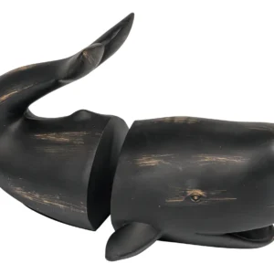 Soporte para Libros Decorativo en Resina con Diseño de Ballena - Marca 'MarAzul' - Modelo 'Cetáceo' - Ideal para Estantes, Escritorios y Espacios Infa