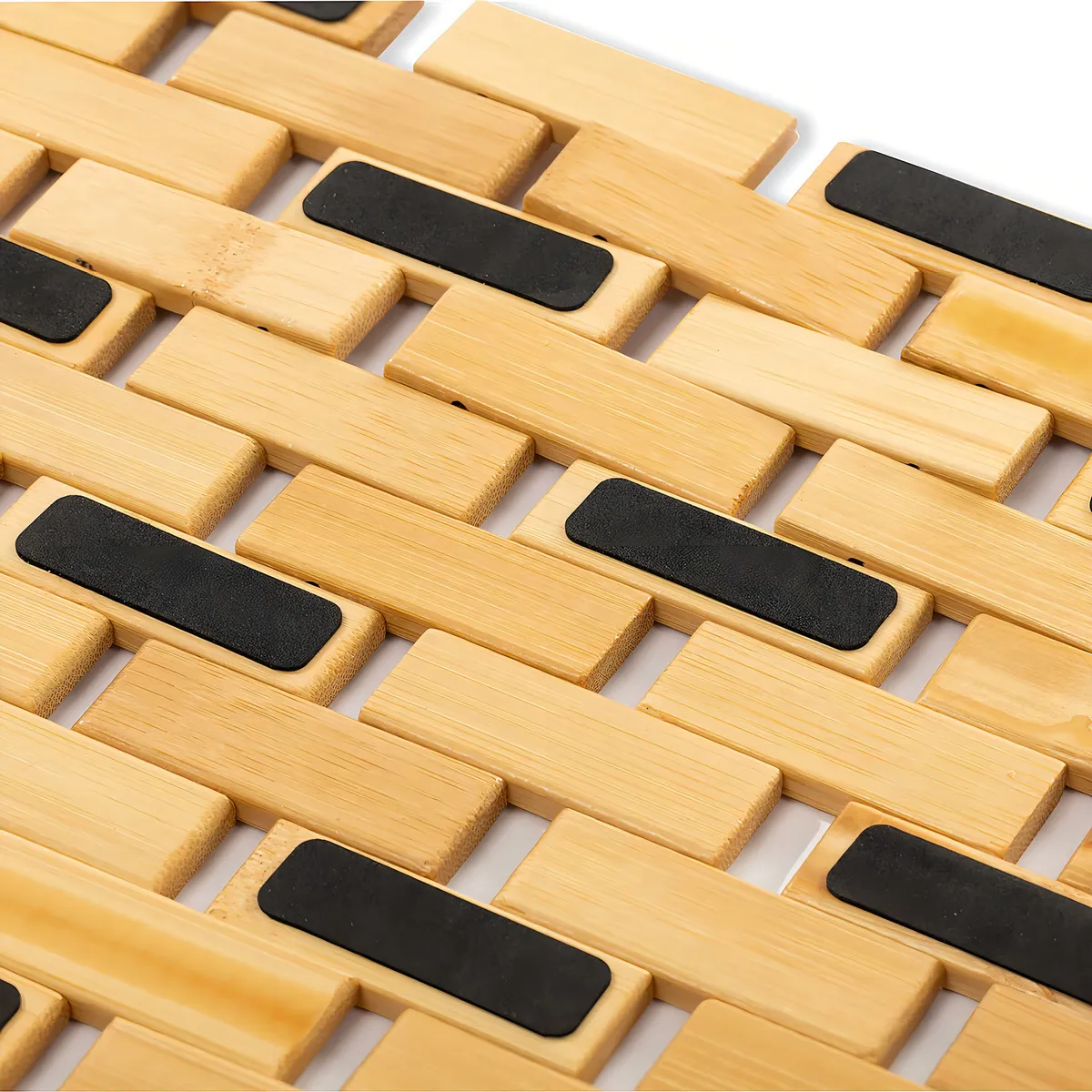 Tapete de Baño de Bambú Natural Antideslizante Impermeable | Marca 'EcoBamboo' Modelo 'Zenith' | Diseño Elegante y Ecológico | Ideal para Regadera y B