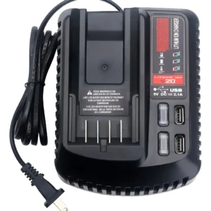 Cargador de Batería Craftsman V20: Carga Rápida 20V con Puerto USB Integrado | Modelo CMCR020B | Ideal para Herramientas Inalámbricas | Optimiza tu Ti