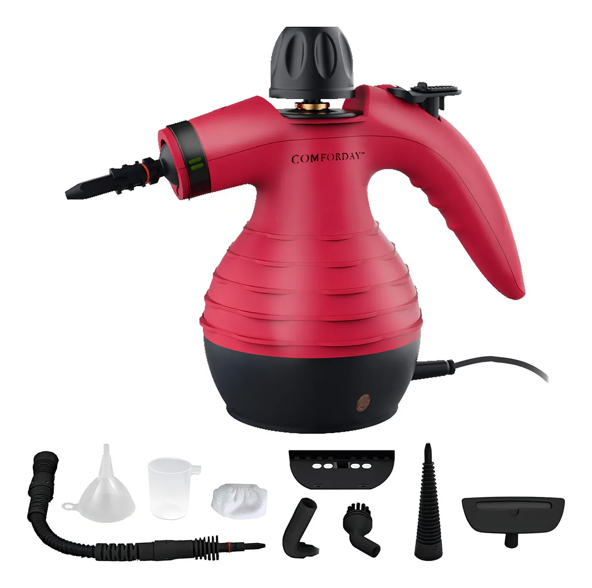 Limpiador de Vapor de Mano Multiusos BLACK+DECKER BDH1855SM-B2: Desinfección Profunda, 9 Accesorios, Vaporiza y Elimina Grasa en Cocinas y Baños, Colo