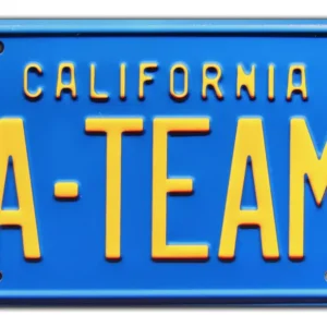 Placa de Matrícula Estampada Metálica A-Team: Réplica Coleccionable de Alta Calidad, Diseño Icónico, Resistente a la Intemperie, Perfecto para Fanátic