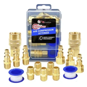 Kit Premium de Manguera de Compresor de Aire Rápido [Marca: XtremeAir] Modelo XR-15, 15 Piezas: Conexiones NPT de 1/4", Funda de Almacenamiento, Durab