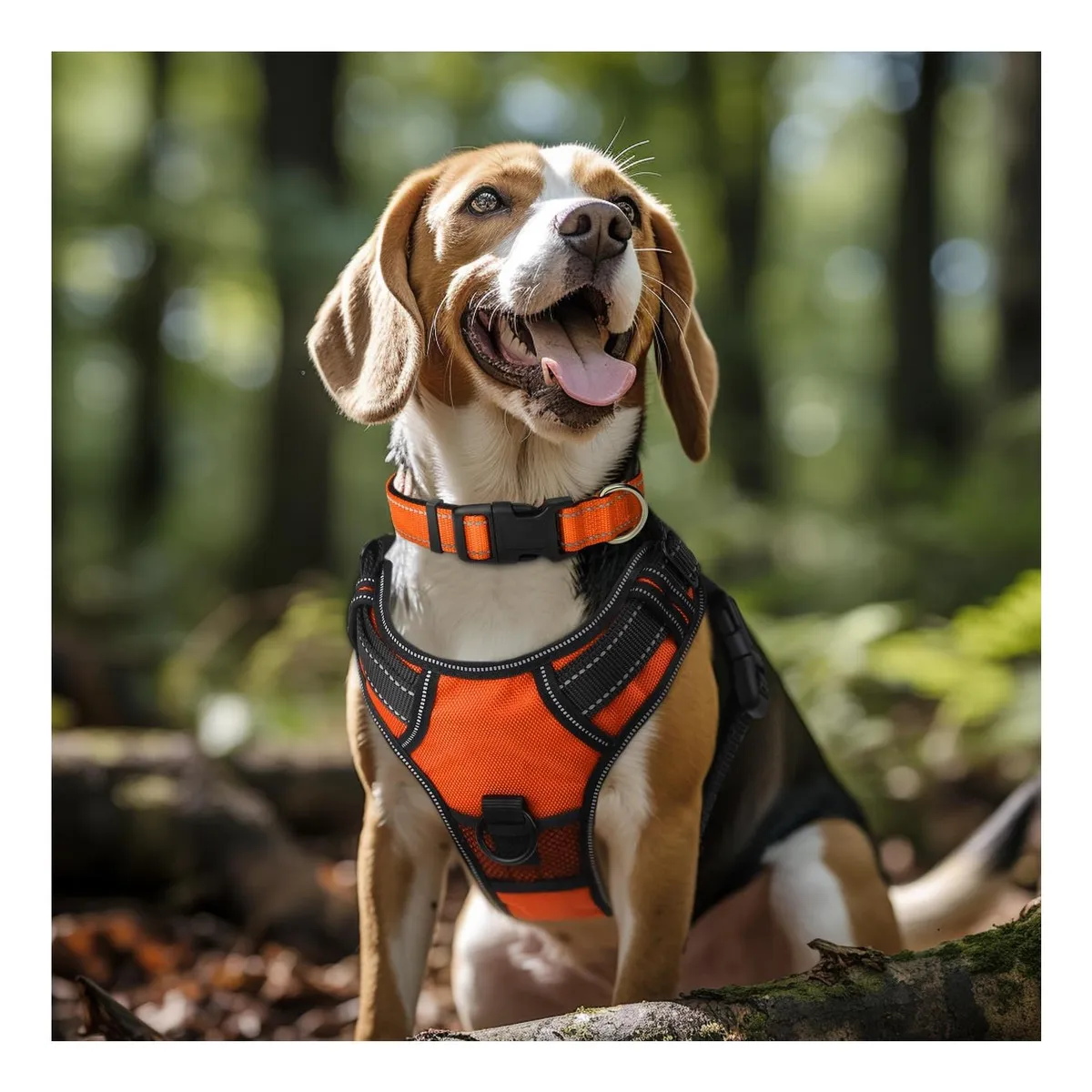 Collar para Perro Ajustable y Transpirable de Neopreno Naranja N - Diseño N - Confort y Seguridad para tu Mascota - Ajuste Perfecto y Durabilidad
