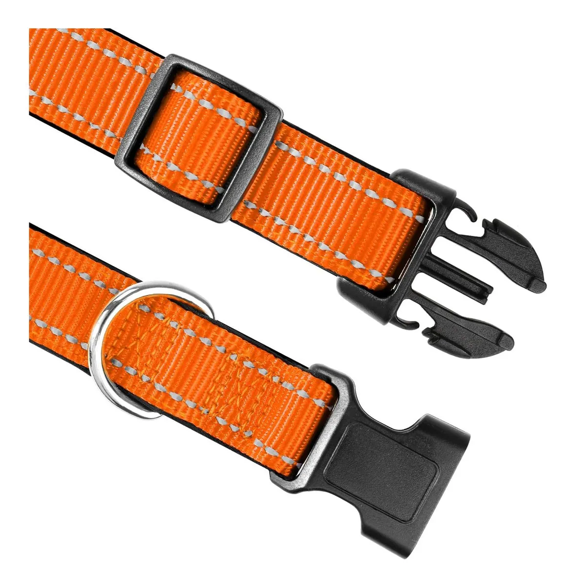 Collar para Perro Ajustable y Transpirable de Neopreno Naranja N - Diseño N - Confort y Seguridad para tu Mascota - Ajuste Perfecto y Durabilidad