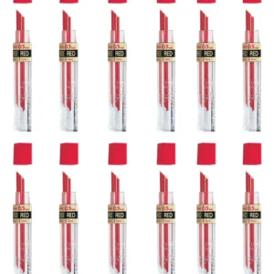 Minas de Repuesto para Portaminas Pentel PPR-5 Rojas 0.5 mm - Trazo Preciso y Duradero en Caja de 12 Tubos - Ideal para Dibujo Técnico y Escritura Flu