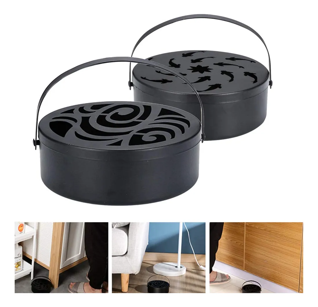 Soporte Decorativo de Metal para Bobinas de Mosquitos e Incienso - Marca El Sol - Modelo Clásico con Diseño Elegante - Protección y Estilo para tu Hog