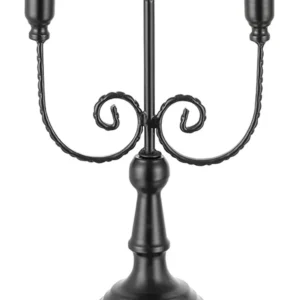 Candelabro Negro Decorativo de 3 Brazos para Velas: Elegancia Gótica para Halloween | Marca X | Diseño Clásico | Ideal para Centros de Mesa y Ambienta