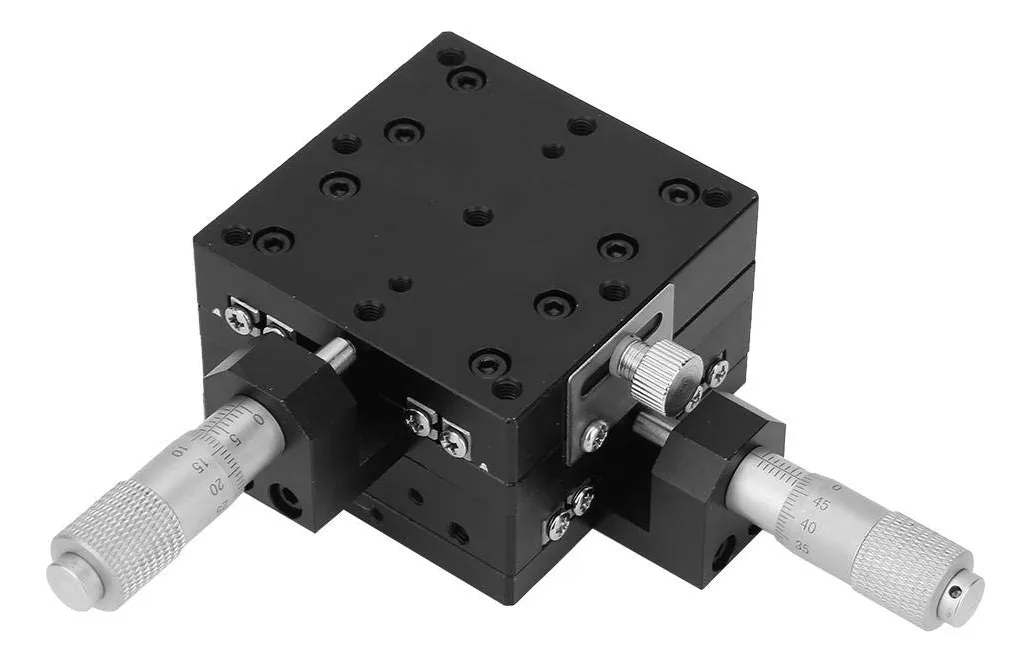 Micrómetro Lineal de Precisión SEMY60-AC: Desplazamiento XY Manual, Etapa Deslizante 60x60x40mm, Aleación de Aluminio, Ideal para Laboratorio y Alinea