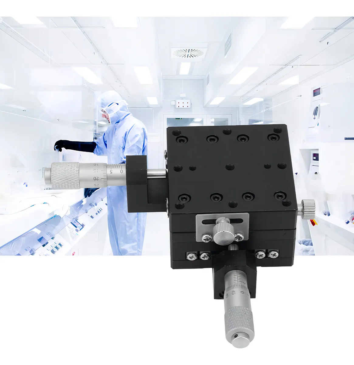 Micrómetro Lineal de Precisión SEMY60-AC: Desplazamiento XY Manual, Etapa Deslizante 60x60x40mm, Aleación de Aluminio, Ideal para Laboratorio y Alinea