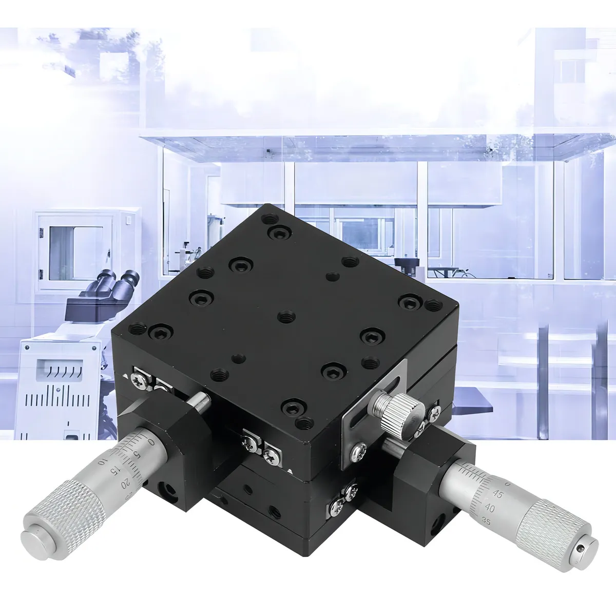 Micrómetro Lineal de Precisión SEMY60-AC: Desplazamiento XY Manual, Etapa Deslizante 60x60x40mm, Aleación de Aluminio, Ideal para Laboratorio y Alinea