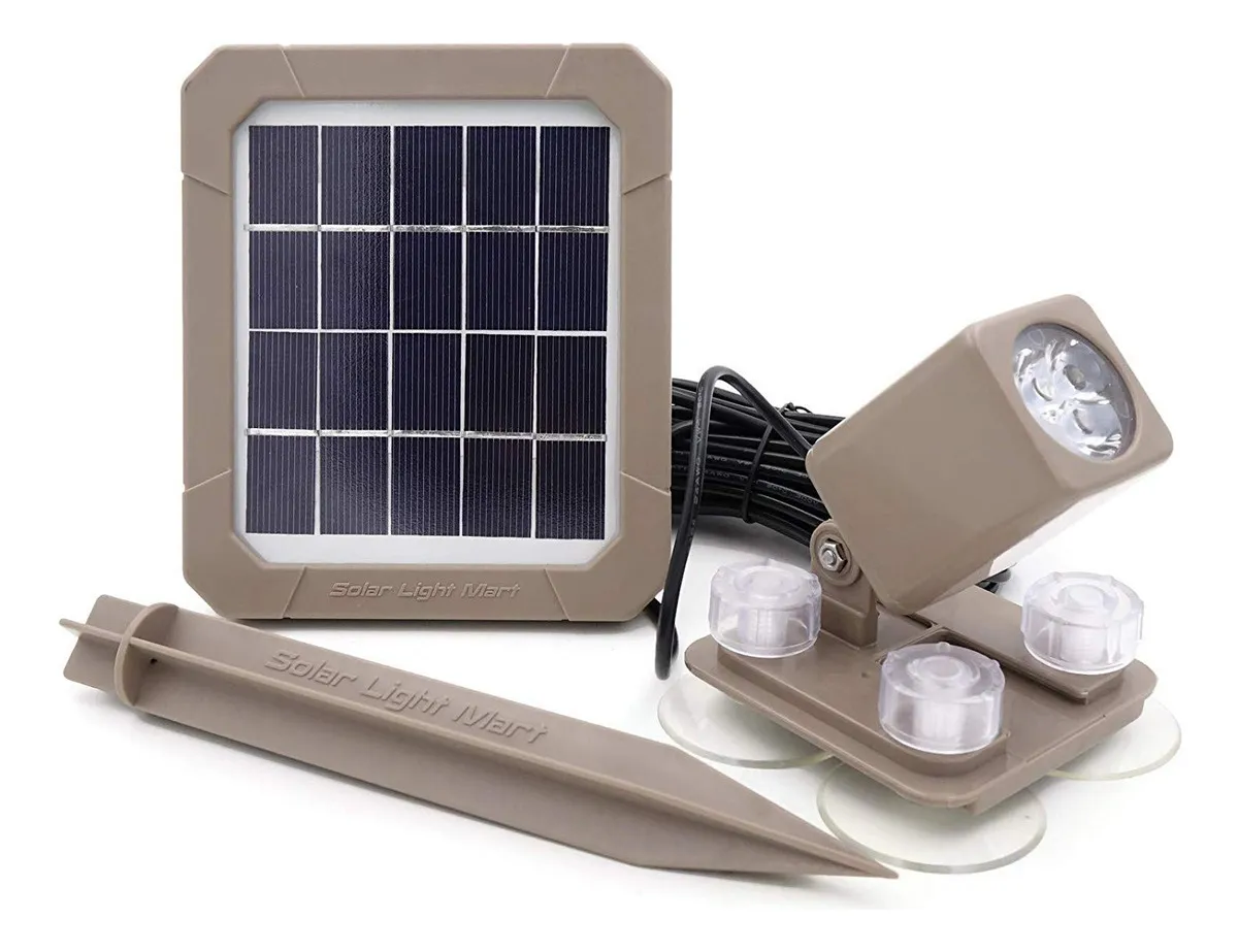 Foco Sumergible Solar LED Subacuático Blanco Cálido Sunlitec®️: Iluminación Exterior Eficiente y Decorativa para Albercas, Fuentes y Jardines - Modelo