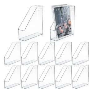 Organizador de Archivos Acrílico Transparente Vertical [Marca Genérica] Modelo OF-2024: Elegancia y Orden para tu Escritorio. Diseño Moderno, Gran Cap