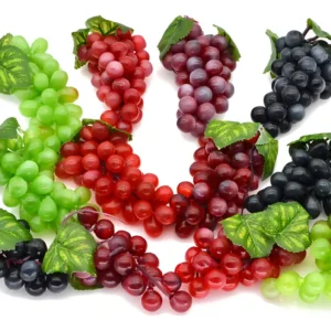 Decora y Dale Vida a Tus Espacios con el Paquete de 12 Uvas Artificiales Esmeriladas [Marca Genérica]. Realismo Increíble, Ideales para Centros de Mes