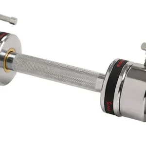 Barra Olímpica Corta de 20 Pulgadas Cromada con Collares de Bloqueo: Resistencia Profesional para Entrenamientos Intensos en Casa | Marca X-FIT | Mode