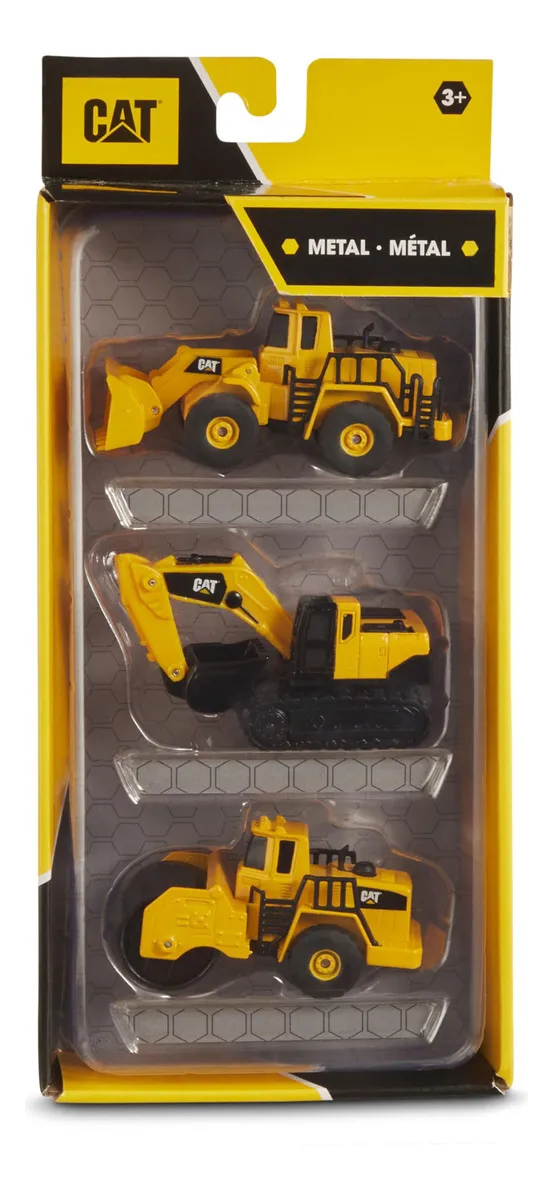 Set De 3 Vehículos De Construcción: Excavadora, Pala Cargadora Y Volquete En ABS Para Niños De 3 Años O Más