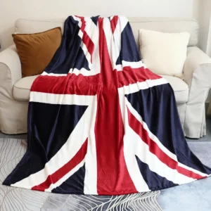 Cobija Suave y Cálida con Diseño Bandera Británica Marca [Marca Inventada] ComfortHome - Ideal para Cama o Sofá, Microfibra Premium, Lavable a Máquina