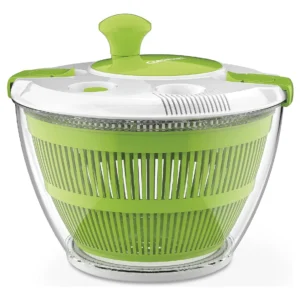 ¡Prepara Ensaladas Frescas y Crujientes! Centrifugadora Grande para Ensalada OXO Good Grips de 4.7 Litros: Lava, Seca y Sirve con Facilidad – Diseño E