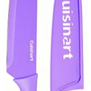 Cuchillo de Chef Cuisinart de 8 Pulgadas: Diseño Púrpura, Revestimiento Antiadherente y Protector de Hoja - Ideal para Preparación Segura y con Estilo