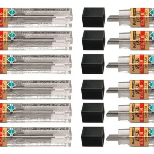 Minas de Repuesto Pentel C505 0.5mm 12 Piezas - Grafito Japonés de Alta Calidad: Trazo Fino y Preciso para Escritura y Dibujo Profesional