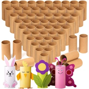 Rollos de Papel Higiénico Vacíos para Manualidades Infantiles Marca Creaciones Divertidas - Paquete de 50 - Ideales para proyectos escolares y activid