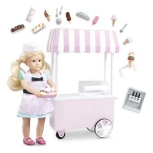 ¡Diversión sin Fin! Mini Carrito de Helados para Muñecas - Marca Playful Dreams, 6 Pulgadas - Incluye Accesorios y Diseño Encantador para Pequeños