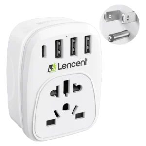 Adaptador de Enchufe de Viaje Universal con 3 Puertos USB y 1 Tipo-C: Potencia y Conectividad para tus Dispositivos, Modelo X100 de PowerTrip - Carga