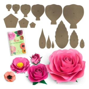 Plantilla de Papel Decorativo Rosado 4 Estilos Variados - Marca 'Arte y Diseño' - Kit Completo con Instrucciones Detalladas para Manualidades Creativa