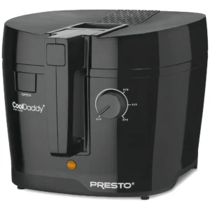 Freidora Profunda Eléctrica Cooldaddy Cool-Touch Negra de 3 Litros: Cocina Saludable y Crujiente, Control de Temperatura Ajustable, Canasta y Tapa Des