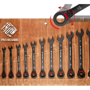 Juego de Llaves de Trinquete Reversibles NEGRO, 12 Piezas - Marca GearWrench: Versatilidad y Facilidad para Trabajos Mecánicos, Acero Cromo Vanadio Re
