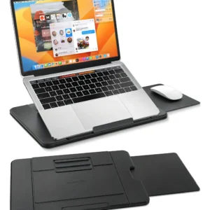 Bandeja Portátil Ajustable para Computadora con Mousepad Integrado - Marca 'Ergocomfort' Modelo 'WorkPro' - Diseño Ergonómico Negro, Multiusos para Es