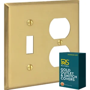 Interruptor de Palanca Metálico Dorado, Receptáculo Dúplex para Pared [Marca X, Modelo YZ-789]: Diseño Retro y Elegante, Instalación Sencilla, Durabil