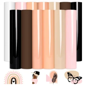 Vinilo Permanente Silhouette® Tono Piel Marrón Bronceado - 13 Hojas de 9x12 Pulgadas - Adhesivo de Alta Calidad para Proyectos Creativos y Duraderos